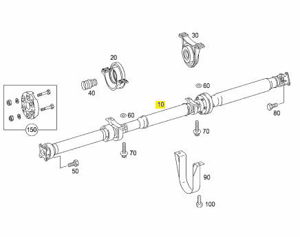 Albero motore dell'elica del benz W639 di Mercedes, albero motore pratico di 6394103606 Vito